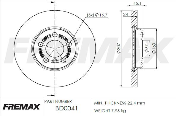 FREMAX BD-0041 - Bremžu diski ps1.lv