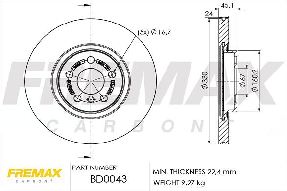 FREMAX BD-0043 - Bremžu diski ps1.lv