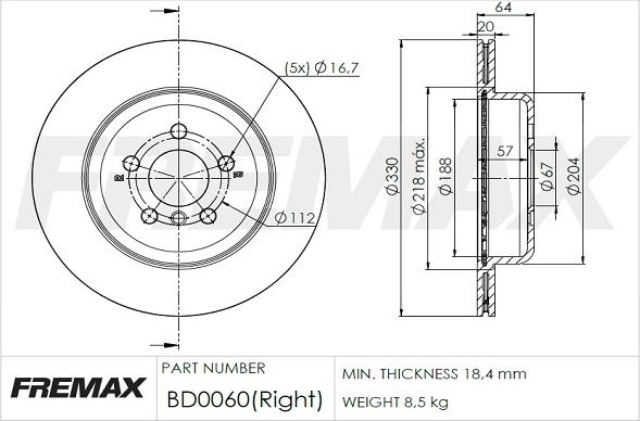 FREMAX BD-0060 - Bremžu diski ps1.lv