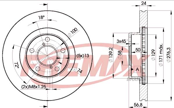 FREMAX BD-0033 - Bremžu diski ps1.lv