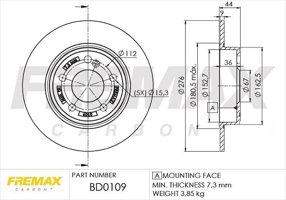 FREMAX BD-0109 - Bremžu diski ps1.lv