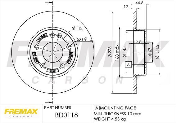 FREMAX BD-0118 - Bremžu diski ps1.lv