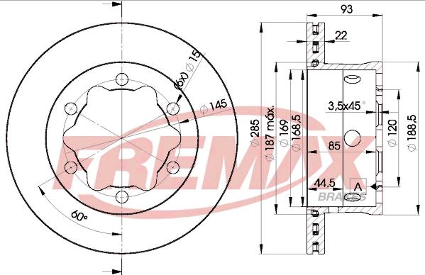 FREMAX BD-0185 - Bremžu diski ps1.lv