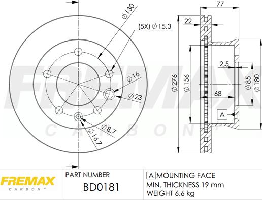 FREMAX BD-0181 - Bremžu diski ps1.lv