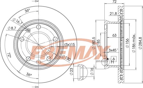 FREMAX BD-0187 - Bremžu diski ps1.lv