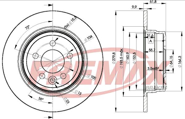 FREMAX BD-0847 - Bremžu diski ps1.lv