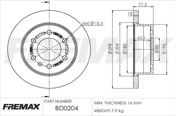 FREMAX BD-0204 - Bremžu diski ps1.lv