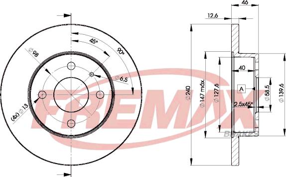 FREMAX BD-1453 - Bremžu diski ps1.lv