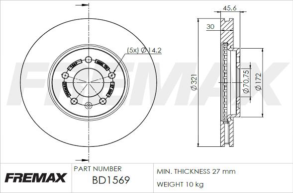 FREMAX BD-1569 - Bremžu diski ps1.lv