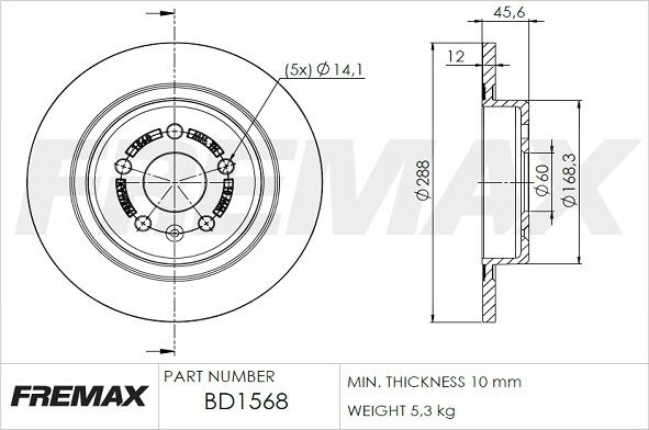 FREMAX BD-1568 - Bremžu diski ps1.lv