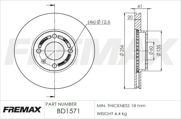 FREMAX BD-1571 - Bremžu diski ps1.lv