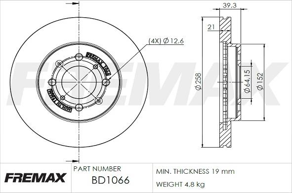 FREMAX BD-1066 - Bremžu diski ps1.lv