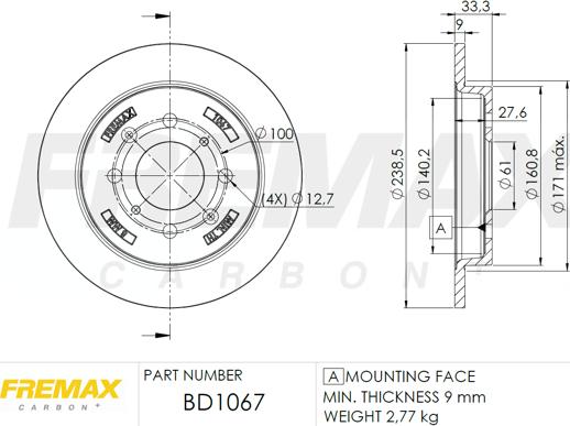 FREMAX BD-1067 - Bremžu diski ps1.lv