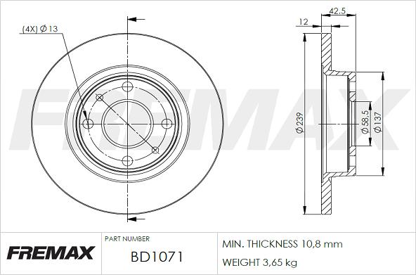 FREMAX BD-1071 - Bremžu diski ps1.lv