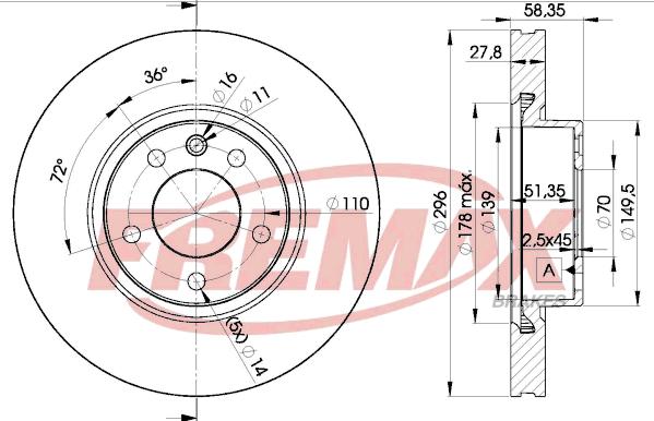 FREMAX BD-1134 - Bremžu diski ps1.lv