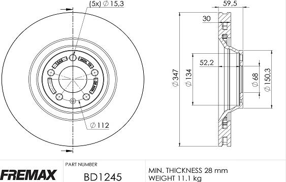 FREMAX BD-1245 - Bremžu diski ps1.lv