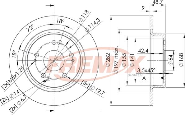 FREMAX BD-1258 - Bremžu diski ps1.lv