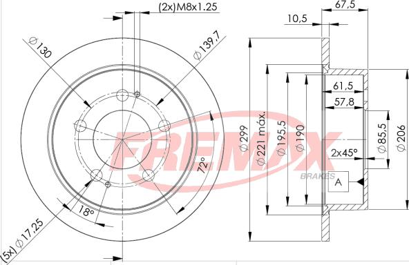 FREMAX BD-8680 - Bremžu diski ps1.lv