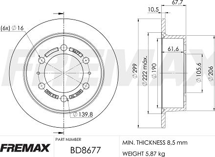 FREMAX BD-8677 - Bremžu diski ps1.lv