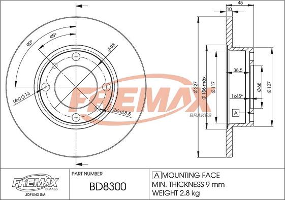 FREMAX BD-8300 - Bremžu diski ps1.lv