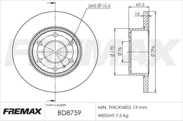 FREMAX BD-8759 - Bremžu diski ps1.lv