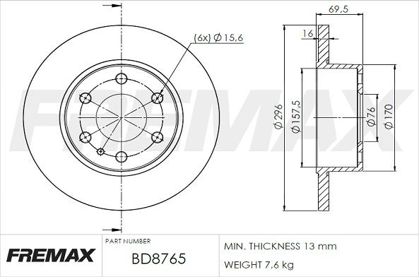 FREMAX BD-8765 - Bremžu diski ps1.lv