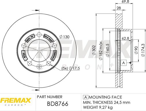 FREMAX BD-8766 - Bremžu diski ps1.lv