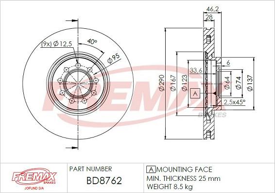 FREMAX BD-8762 - Bremžu diski ps1.lv