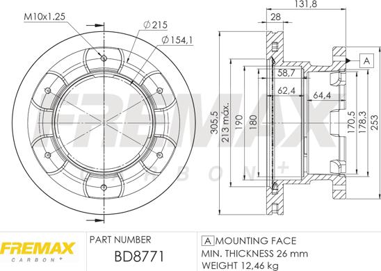 FREMAX BD-8771 - Bremžu diski ps1.lv