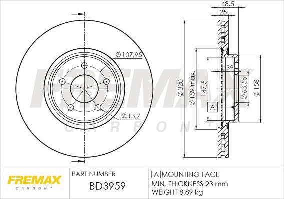 FREMAX BD-3959 - Bremžu diski ps1.lv