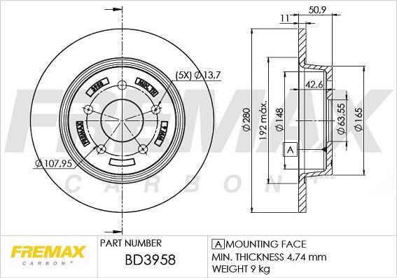 FREMAX BD-3958 - Bremžu diski ps1.lv