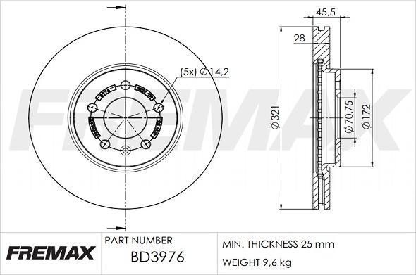 FREMAX BD-3976 - Bremžu diski ps1.lv