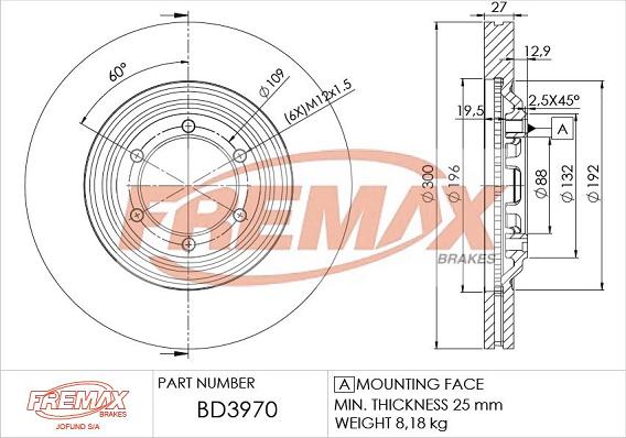 FREMAX BD-3970 - Bremžu diski ps1.lv