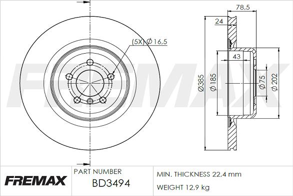 FREMAX BD-3494 - Bremžu diski ps1.lv