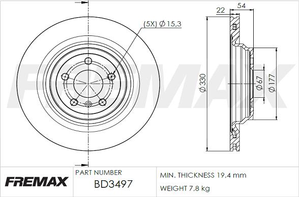 FREMAX BD-3497 - Bremžu diski ps1.lv