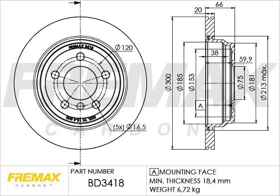 FREMAX BD-3418 - Bremžu diski ps1.lv