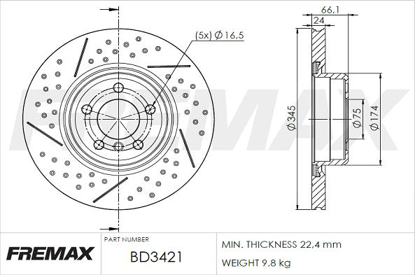 FREMAX BD-3421 - Bremžu diski ps1.lv