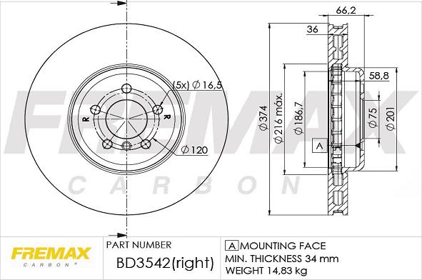 FREMAX BD-3542 - Bremžu diski ps1.lv