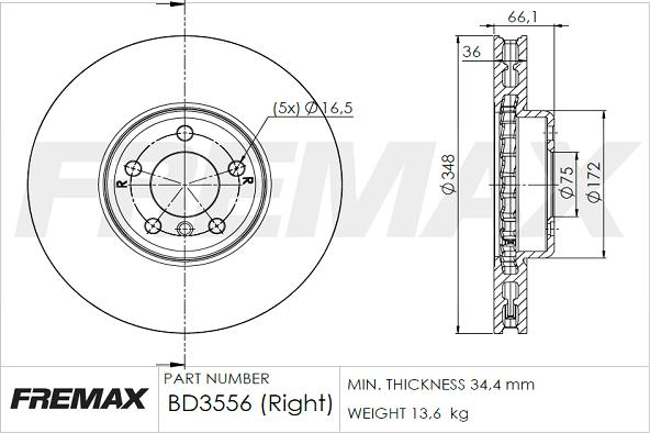 FREMAX BD-3556 - Bremžu diski ps1.lv