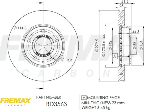 FREMAX BD-3563 - Bremžu diski ps1.lv