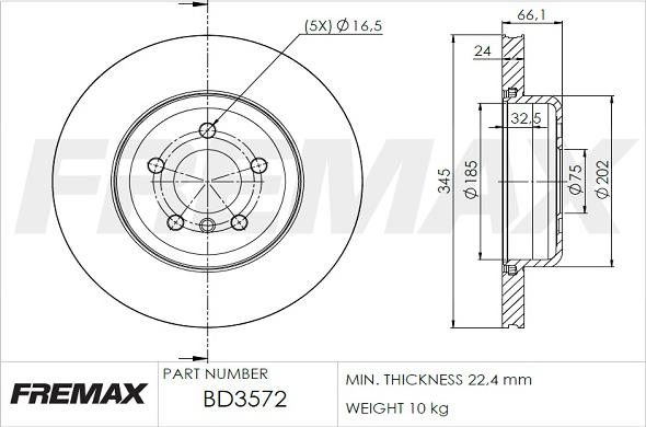 FREMAX BD-3572 - Bremžu diski ps1.lv