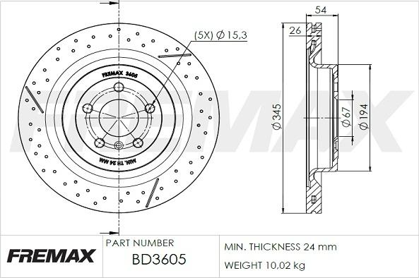 FREMAX BD-3605 - Bremžu diski ps1.lv