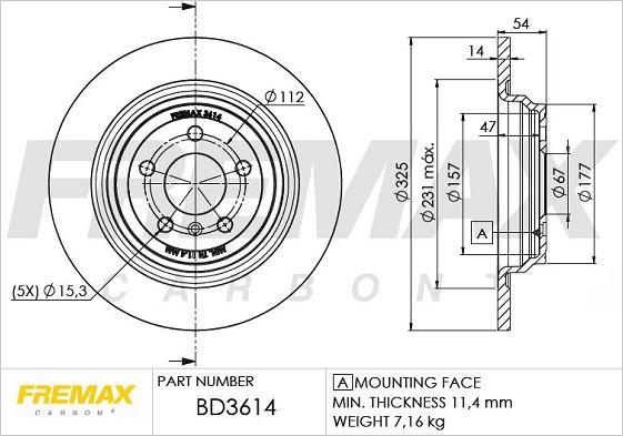 FREMAX BD-3614 - Bremžu diski ps1.lv