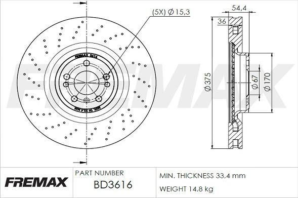 FREMAX BD-3616 - Bremžu diski ps1.lv