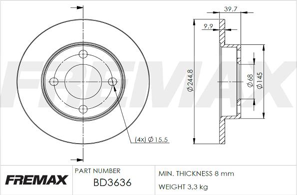 FREMAX BD-3636 - Bremžu diski ps1.lv