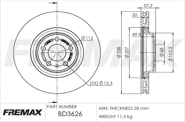 FREMAX BD-3626 - Bremžu diski ps1.lv