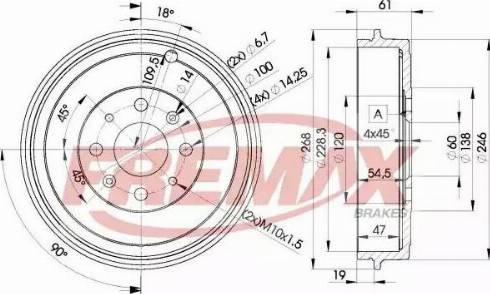 FREMAX BD-3043 - Bremžu trumulis ps1.lv