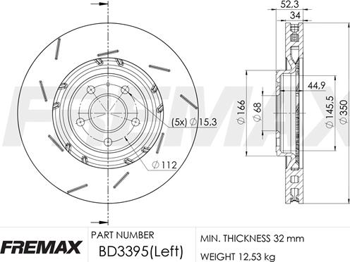 FREMAX BD-3395 - Bremžu diski ps1.lv