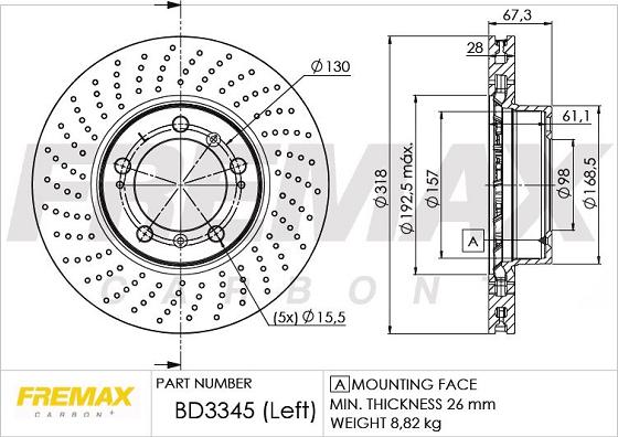 FREMAX BD-3345 - Bremžu diski ps1.lv