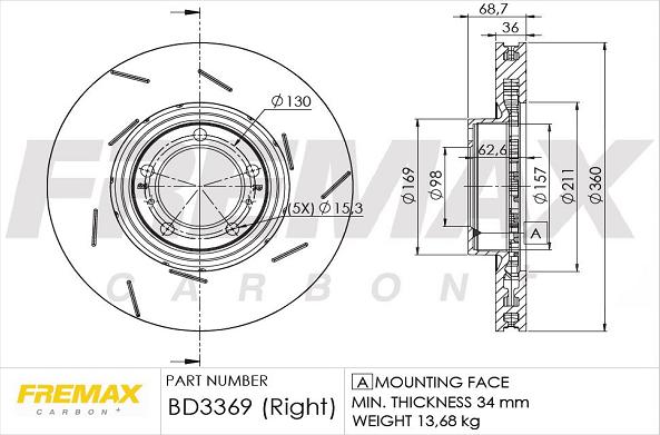 FREMAX BD-3369 - Bremžu diski ps1.lv